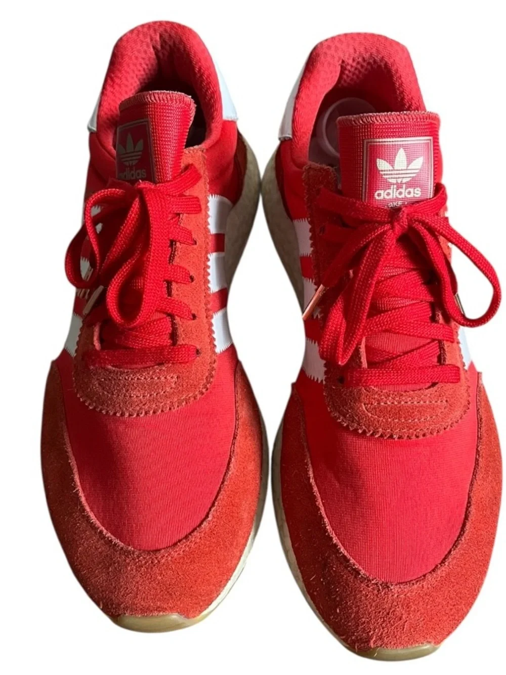 Adidas Iniki Runner Red White Mens 10.5 Sneakers BB2091 Athleisure Shoes